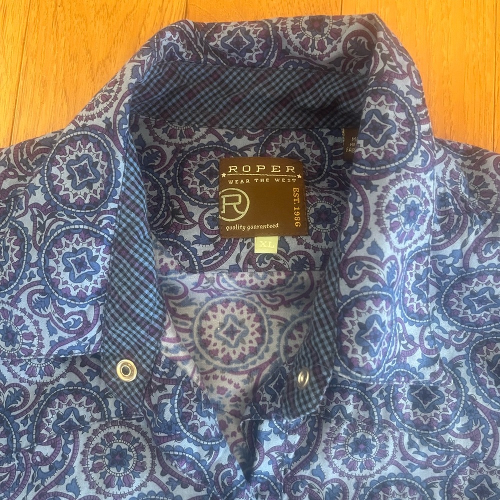 Roper Indigo Paisley Western Shirt